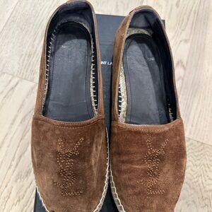 Saint Laurent Brown Suede espadrilles/ loafer style.